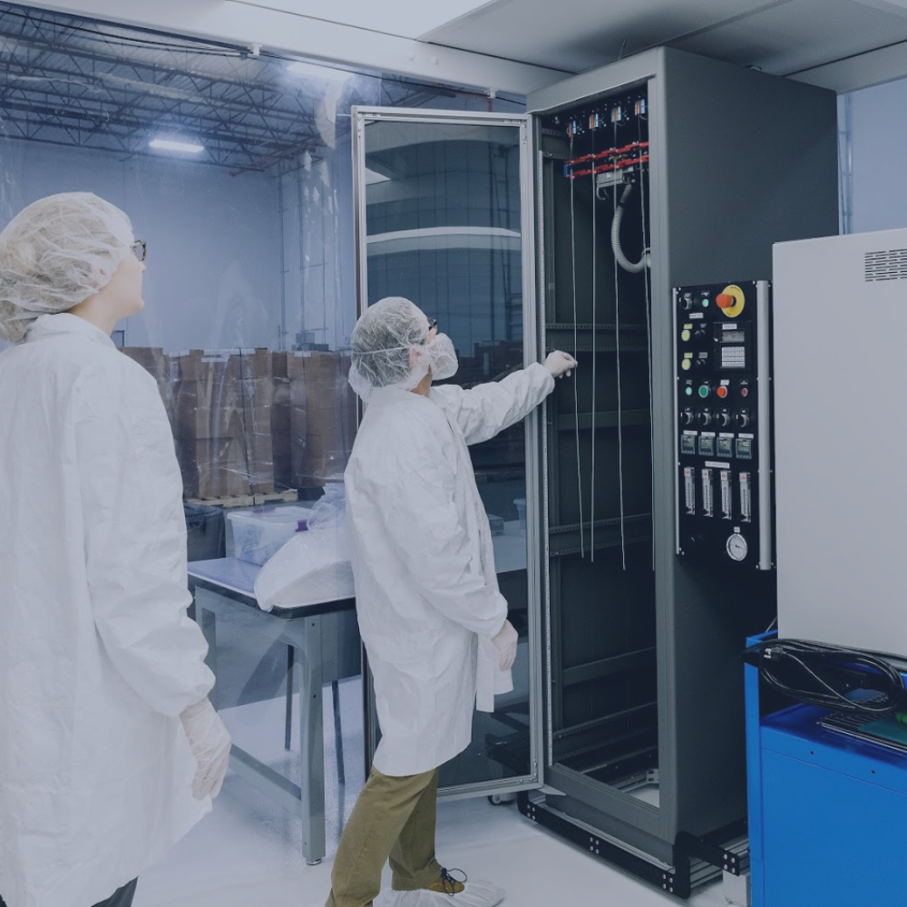 Technicians creating medical device prototypes
