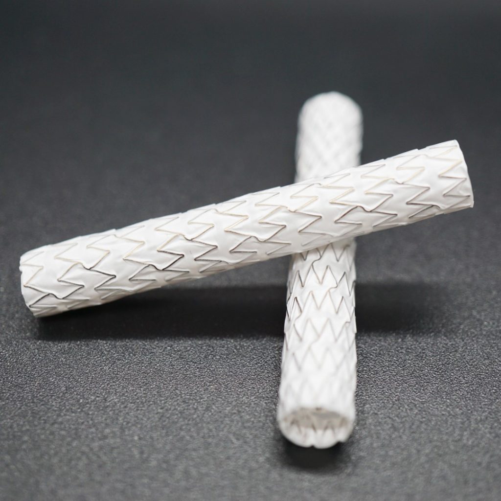 ePTFE Covered Nitinol Frame on Black Background